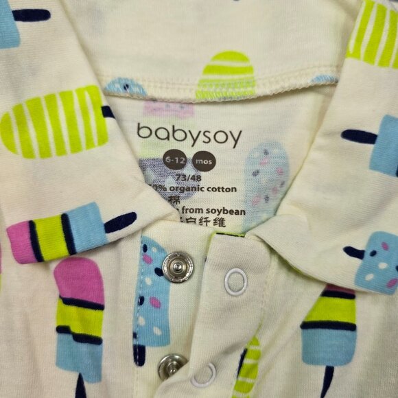 Babysoy Organic Polo Bodysuit | Ice Pop Print | 6โ24M | Multiple Sizes | NWT - Picture 4 of 6